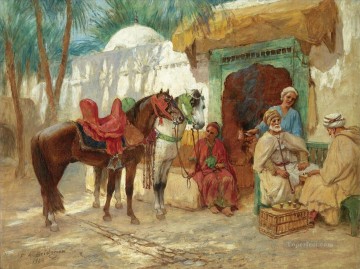 LOS JUGADORES DE AJEDREZ Frederick Arthur Bridgman Arab Pinturas al óleo